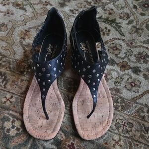 Donald J. Pliner Black Studded Sandals